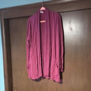 Athleta Plum Open Front Cardigan